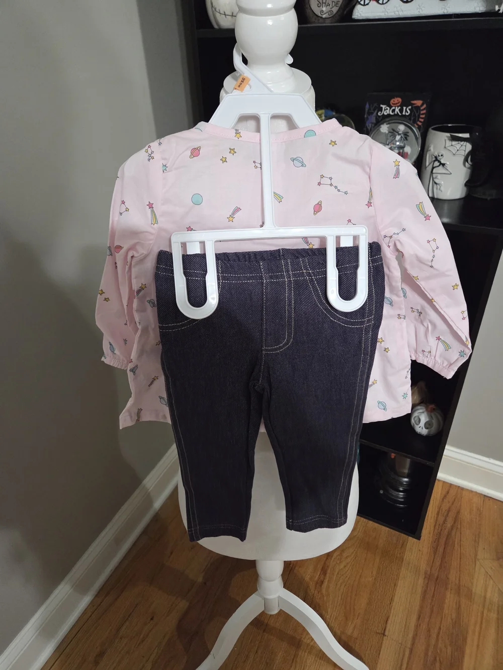 Carter's Pink Printed Ruffle Button-Front Baby  Space Themed